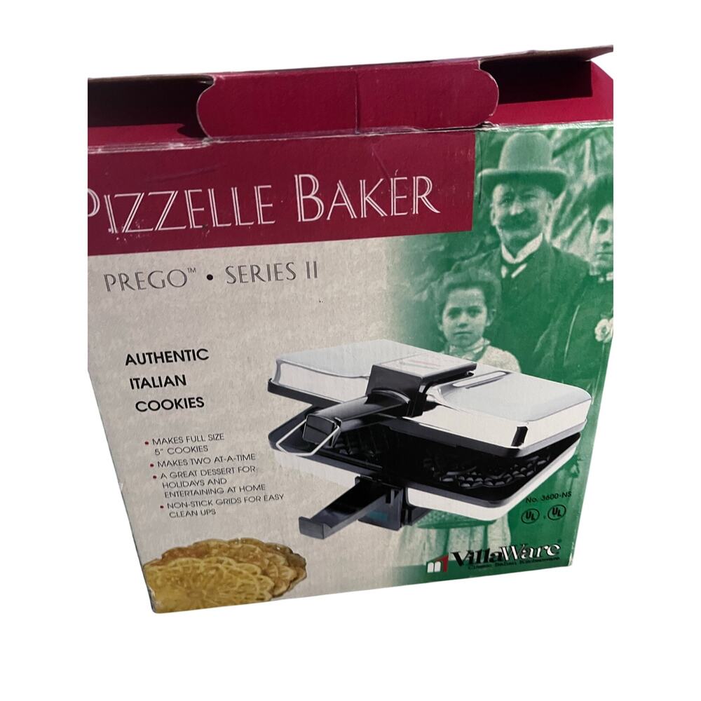 VillaWare Pizzelle Baker Prego Series II Model 3600-NS Italian Cookie Maker